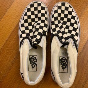 Black and White Slip On Checkered Vans